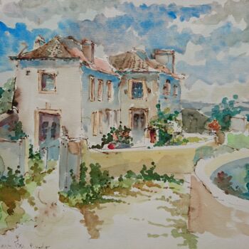 Painting titled "Pinedo" by Vincent Dumolard, Original Artwork, Watercolor