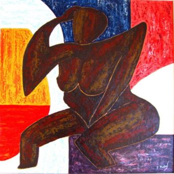Malerei mit dem Titel "Femme assise" von Fabien Rodes, Original-Kunstwerk