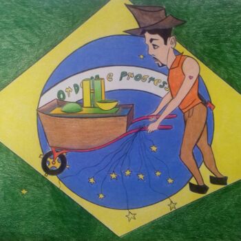 Peinture intitulée "Candango" par Fábio Francisco Silva, Œuvre d'art originale, Crayon