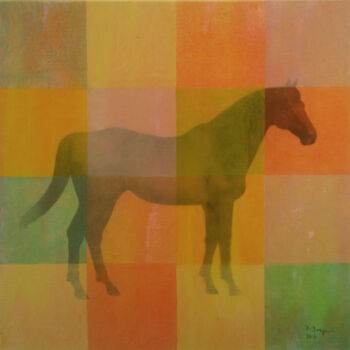 Peinture intitulée "CHEVAL MULTICOLOR" par Fábio Borges, Œuvre d'art originale, Acrylique Monté sur Châssis en bois