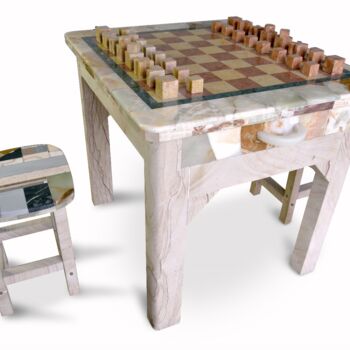 Design intitolato "Tavolo scacchiera" da Fabio Di Giacomo, Opera d'arte originale, Mobili