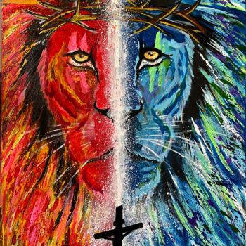Painting titled "Strenght and Faith" by Fabio Watanabe, Original Artwork, Acrylic
