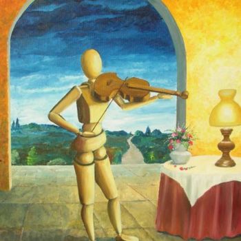 Pintura intitulada "serenata" por Fabio Fiorese, Obras de arte originais, Óleo