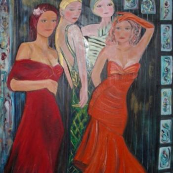 Pittura intitolato "uscita serale - ang…" da Fabiola Tantanini, Opera d'arte originale, Olio