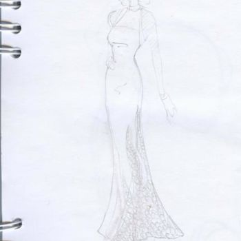 Drawing titled "bride dress abito d…" by Fabiola Bonghi, Original Artwork, Other