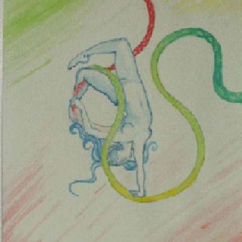 Malerei mit dem Titel "snake" von Fabiola Bonghi, Original-Kunstwerk