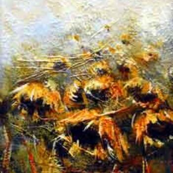 Painting titled "Girasoli" by Fabio Langella, Original Artwork, Oil