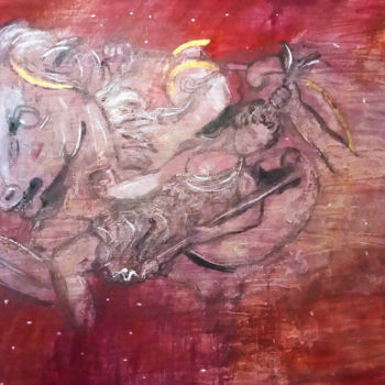 Pintura intitulada "Amor en tiempos de…" por Fabiola Porras, Obras de arte originais, Acrílico