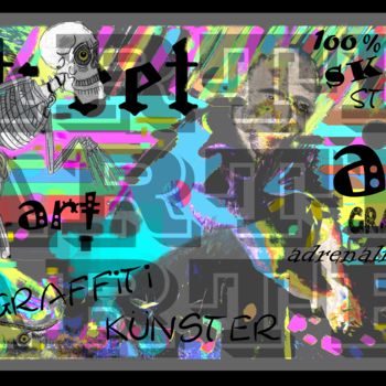 Gravures & estampes intitulée "Arte de rua" par Fabi, Œuvre d'art originale, Peinture numérique