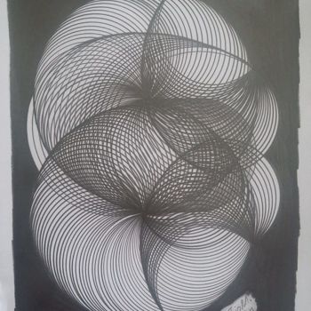 Drawing titled "Abstract Linhas" by Fábio Moraes Art, Original Artwork, Graphite
