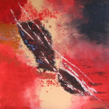 Painting titled "asteroide" by Roseline Chouraqui, Original Artwork, Oil