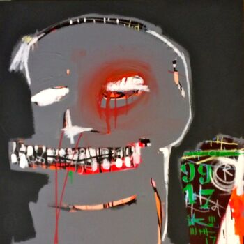 Painting titled "Skull" by Fabrice Barbieri, Original Artwork, Acrylic