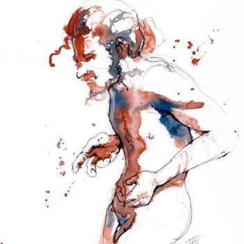 Rysunek zatytułowany „Homme 01” autorstwa Fabrice Boulanger, Oryginalna praca, Akwarela