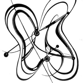 Drawing titled "papillon.jpg" by Fabrice Cadet, Original Artwork, Ballpoint pen