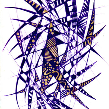 Drawing titled "Carrousel" by Fabrice Cadet, Original Artwork, Ballpoint pen