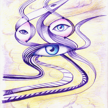 Desenho intitulada "Perceptions" por Fabrice Cadet, Obras de arte originais, Canetac de aerossol