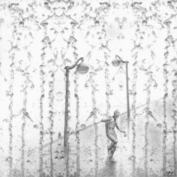제목이 "La danse de la pluie"인 디지털 아트 Fabrice Cadet로, 원작