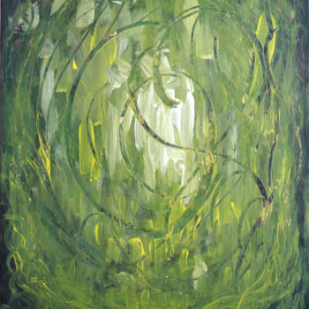 Painting titled "Jungle psychique" by Fabrice Cadet, Original Artwork, Acrylic