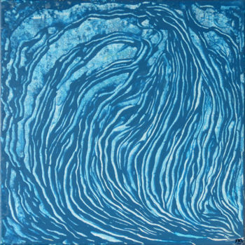 Peinture intitulée "Rythme en bleu et b…" par Fabrice Cadet, Œuvre d'art originale, Acrylique