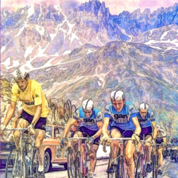 Digital Arts titled "Tour de France 1975" by Fabrice Fouarge, Original Artwork, Digital Painting