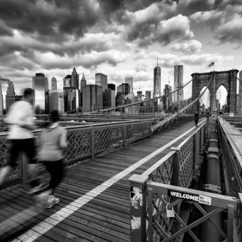 Photography titled "Brooklyn Bridge" by Fabrice Gallou, Original Artwork, Digital Photography Mounted on Aluminium