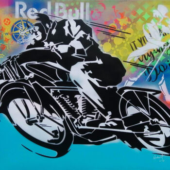 Pintura titulada "Graffiti moto one" por Fabrice Hubert, Obra de arte original, Acrílico Montado en Bastidor de camilla de m…