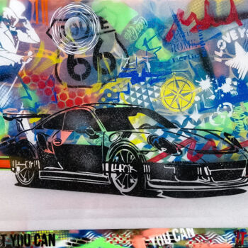 Schilderij getiteld "Graffitis cars" door Fabrice Hubert, Origineel Kunstwerk, Acryl