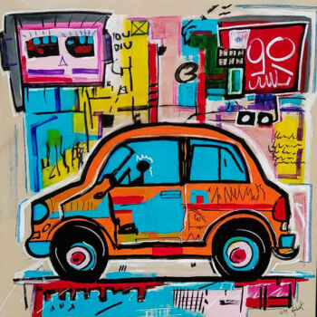 Schilderij getiteld "Auto folie" door Fabrice Hubert, Origineel Kunstwerk, Acryl