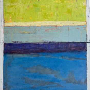 Peinture intitulée "horizon distendu 2" par Fabrice Janvier, Œuvre d'art originale, Huile