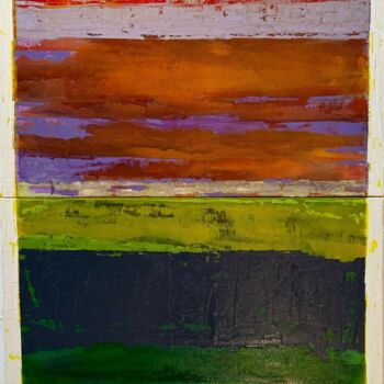 Картина под названием "horizon distendu 5" - Fabrice Janvier, Подлинное произведение искусства, Масло