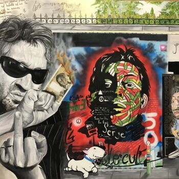 Schilderij getiteld "Gainsbourg" door Fabrice Laurent, Origineel Kunstwerk, Olie