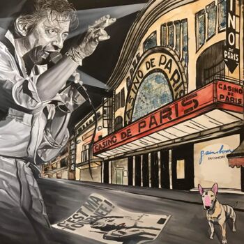 Peinture intitulée "Serge Gainsbourg" par Fabrice Laurent, Œuvre d'art originale, Huile