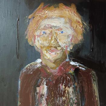 Painting titled "Le Portrait J." by Fabrice Meslin (Fabzoo), Original Artwork, Acrylic Mounted on Wood Stretcher frame