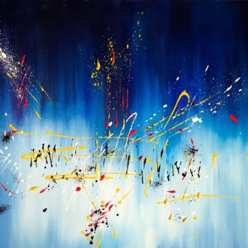 Painting titled "Blue" by Fabrice Anglade, Original Artwork, Acrylic
