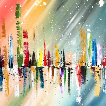 Painting titled "Concrete jungle" by Fabrice Anglade, Original Artwork, Acrylic