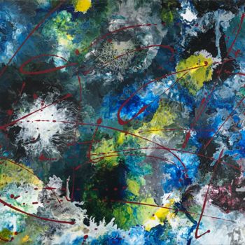 Картина под названием "Starwaves" - Fabrice Anglade, Подлинное произведение искусства, Акрил Установлен на Деревянная рама д…