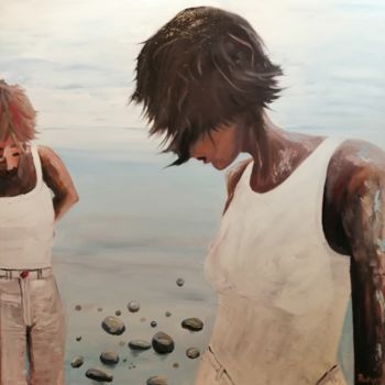 Peinture intitulée "2 femmes2" par Fabrice Pavageau, Œuvre d'art originale, Huile