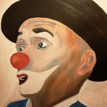 Pintura intitulada "clown3" por Fabrice Pavageau, Obras de arte originais, Óleo