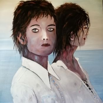 Pintura titulada "2 femmes" por Fabrice Pavageau, Obra de arte original, Oleo