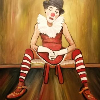 绘画 标题为“clown triste” 由Fabrice Pavageau, 原创艺术品, 油
