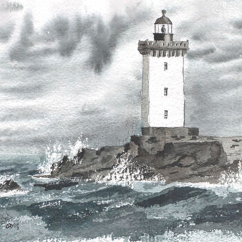 Картина под названием "phare du conquet -F…" - Fabrice Richard, Подлинное произведение искусства