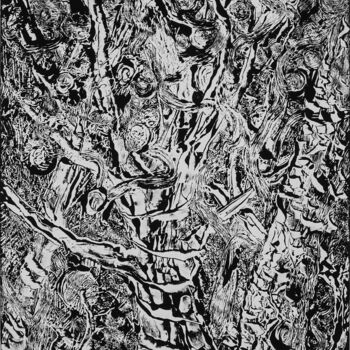 Gravures & estampes intitulée "Racines Arborescent…" par Fabrice Rivière, Œuvre d'art originale, Monotype