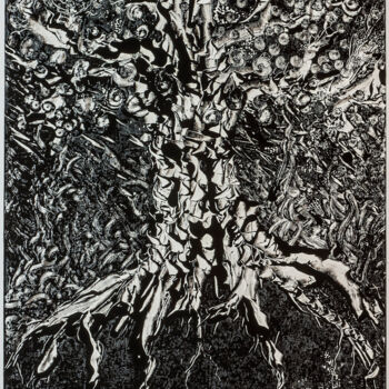 "Racines Arborescent…" başlıklı Baskıresim Fabrice Rivière tarafından, Orijinal sanat, Monotip