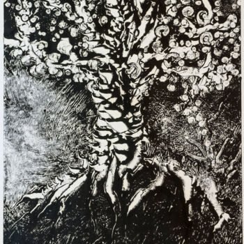 Impressões e gravuras intitulada "Racines Arborescent…" por Fabrice Rivière, Obras de arte originais, Monotipo