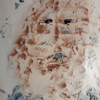Pittura intitolato "ÊTRE DE MARBRE" da Fabrice Roussel, Opera d'arte originale, Cera Montato su Pannello di legno