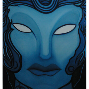 Peinture intitulée "Bleu N°11" par Fabrice Vandevelde (Mr.Bleu), Œuvre d'art originale, Huile