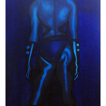 Pittura intitolato "Bleu N°20 - IDENA F…" da Fabrice Vandevelde (Mr.Bleu), Opera d'arte originale, Olio