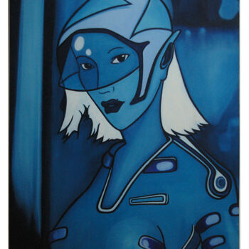 Peinture intitulée "Bleu N°22" par Fabrice Vandevelde (Mr.Bleu), Œuvre d'art originale, Huile