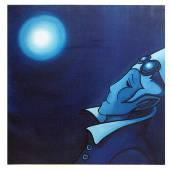 Schilderij getiteld "Bleu N°23" door Fabrice Vandevelde (Mr.Bleu), Origineel Kunstwerk, Olie