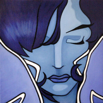 Pintura intitulada "Bleu N°27 CLOSE UP…" por Fabrice Vandevelde (Mr.Bleu), Obras de arte originais, Óleo
